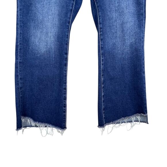 Lovervet By Vervet MID RISE RAW STEP HEM CROP FLARE Women's Jeans LV1147-P 18W - Picture 5 of 14